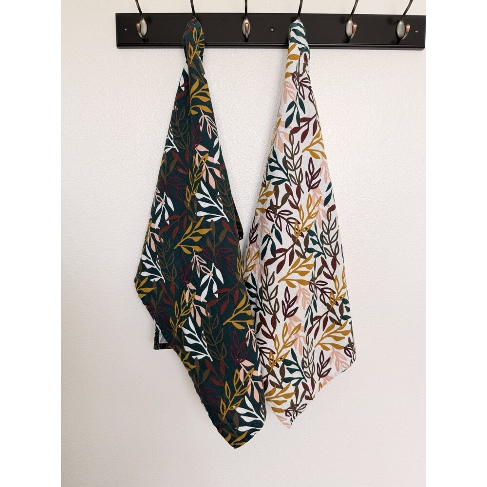 CRATE & BARREL Autumn Branch Dish Towel Kitchen Tea Towel 20X30